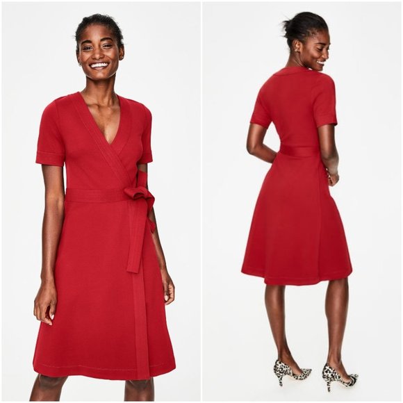 mira ponte wrap dress